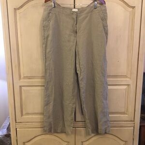 Chico’s Women’s Tan Linen Pants Size L